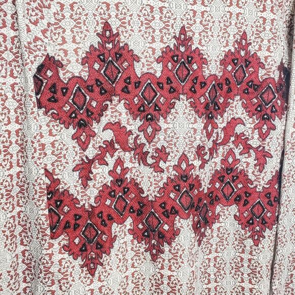 Sundance Red White Holiday Christmas Fair Isle Neva Tapestry Sweater Top Size S - Picture 3 of 6